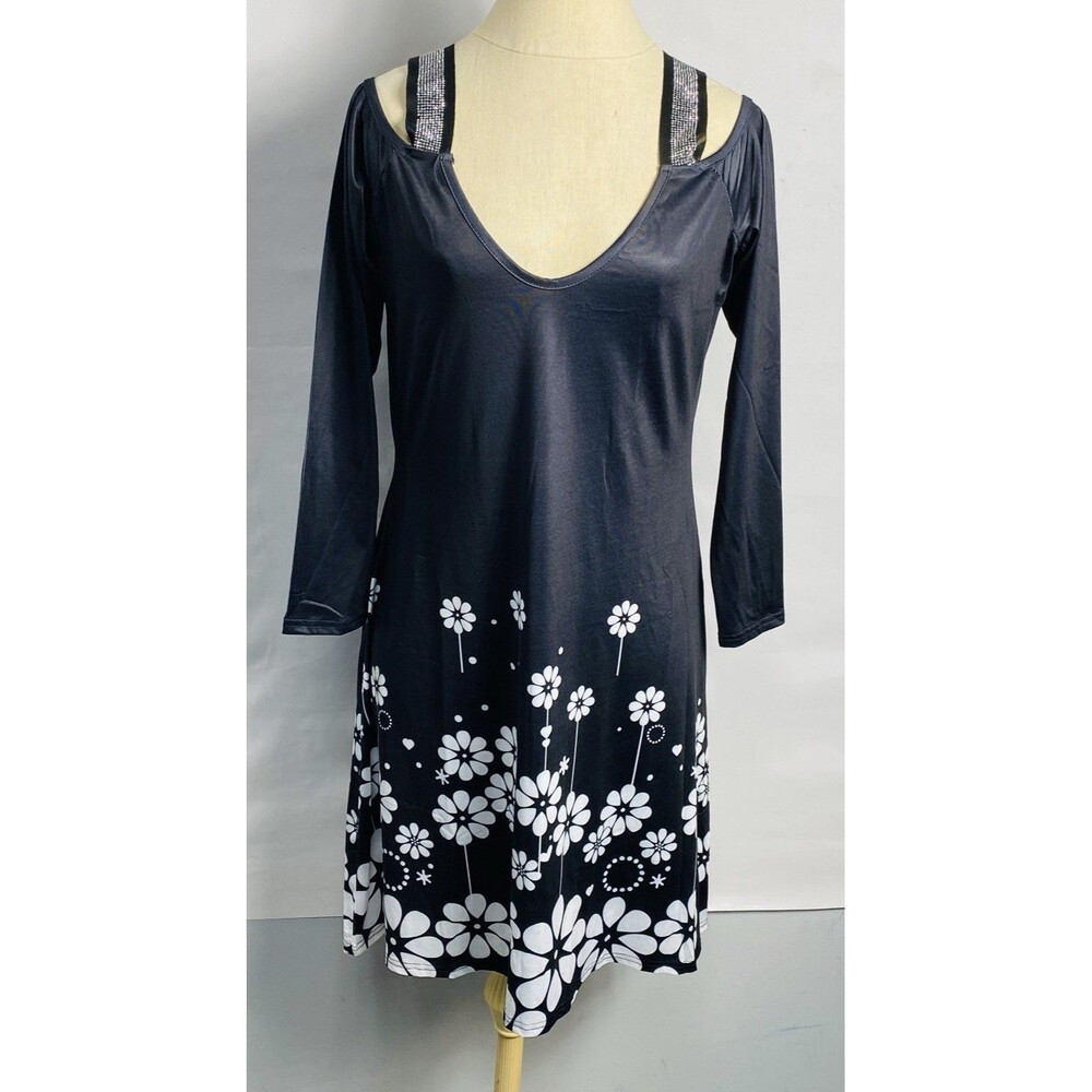 LAPA cold Shoulder Dress With Sequin Trim Size L